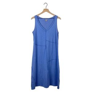 J. Jill blue v-neck sleeveless maxi dress textured lagenlook xs